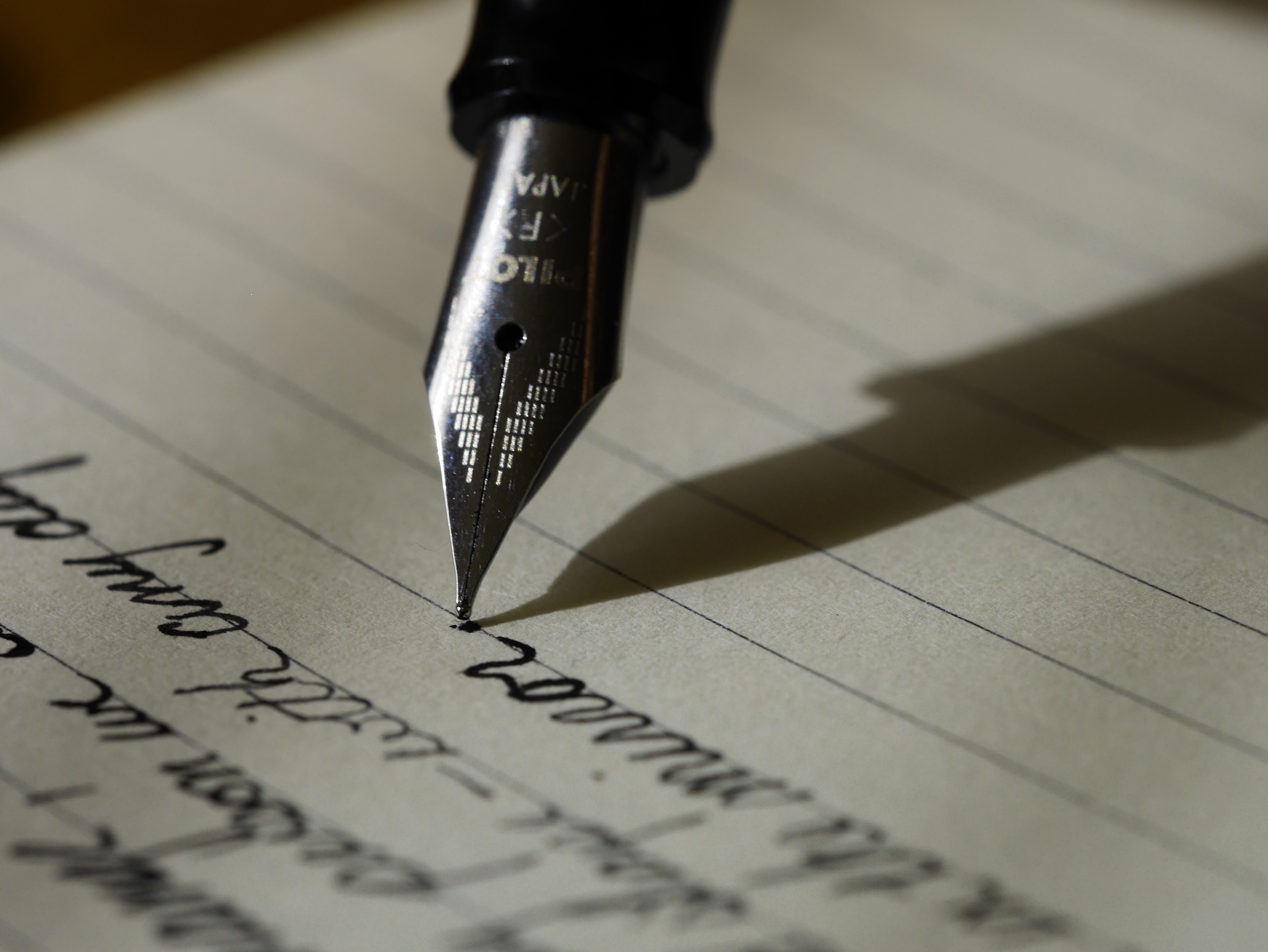 Developmental Editing Service Image: Fountain pen editing a manuscript