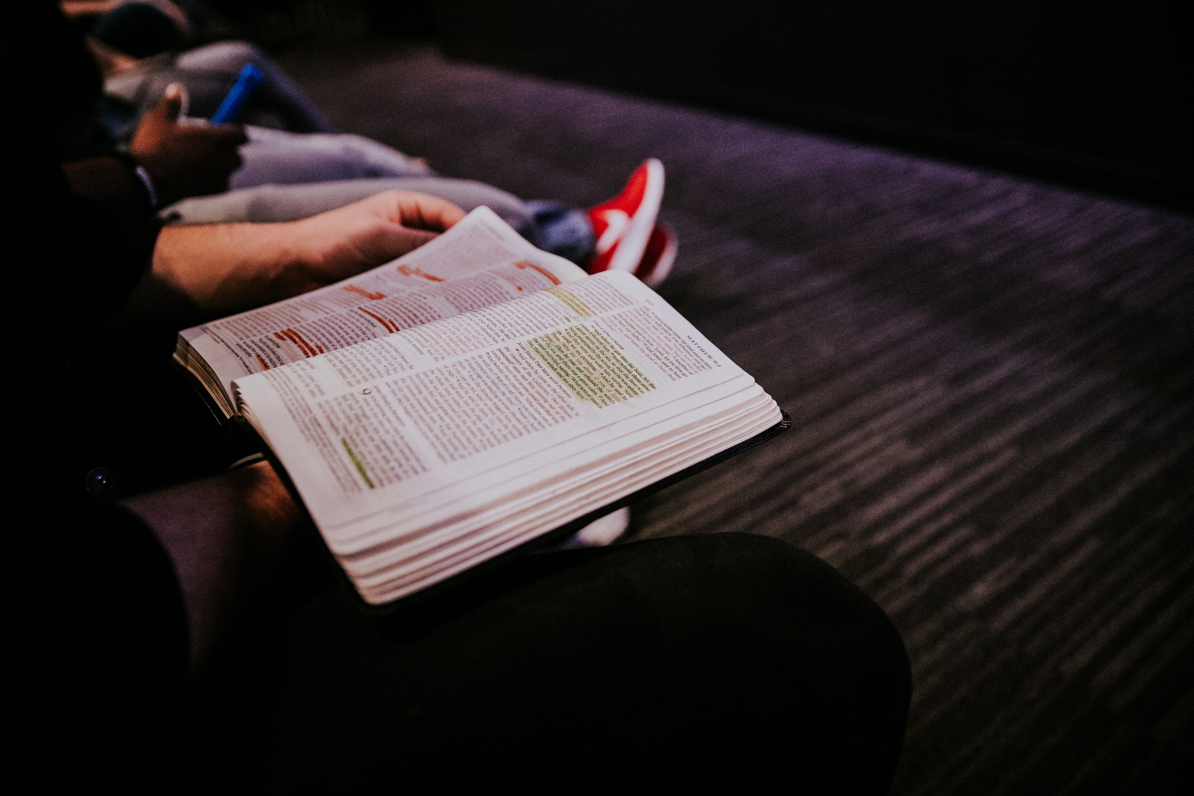 Copy Editing Service Image: Person holding and highlighting a manuscript